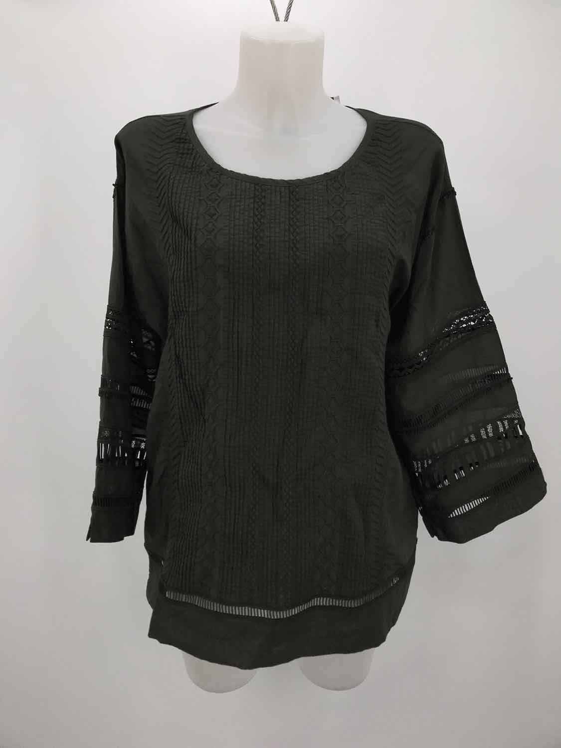 Alpha Studio Green Size 12 Blouse