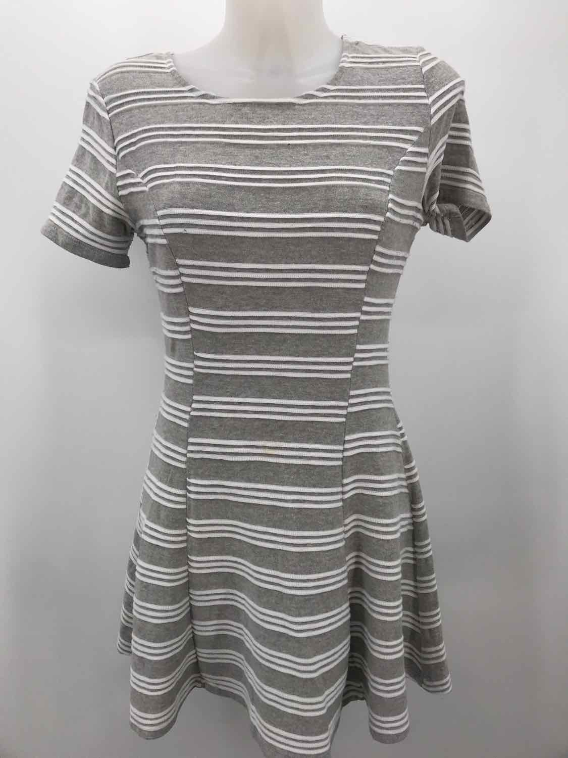 Altar'd State Grey Size Medium Stripe Short Short Sleeve Dress