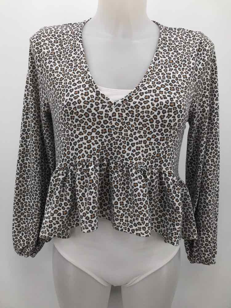 Altar'd State Tan Size Small Leopard Blouse