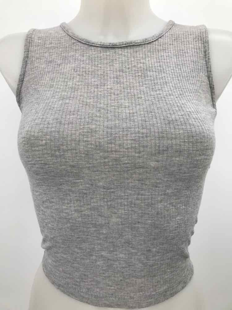 Ambiance Grey Size Medium Lace Up Knit Tank