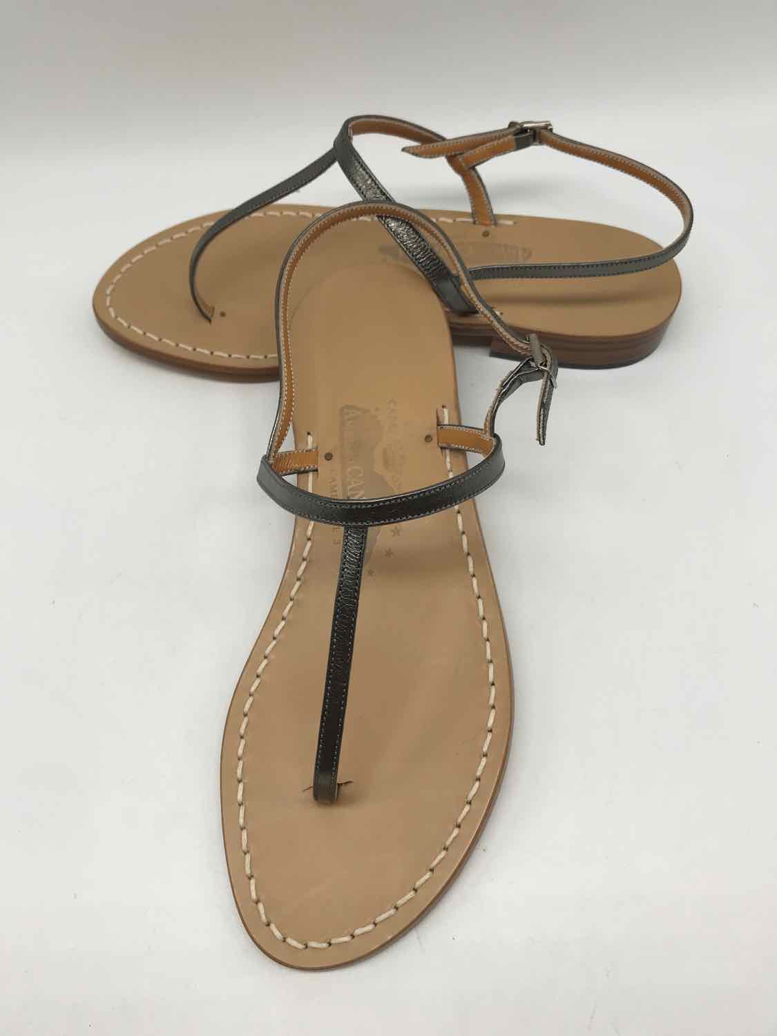 Amedeo Canfora Grey Size 7 Thong Sandals