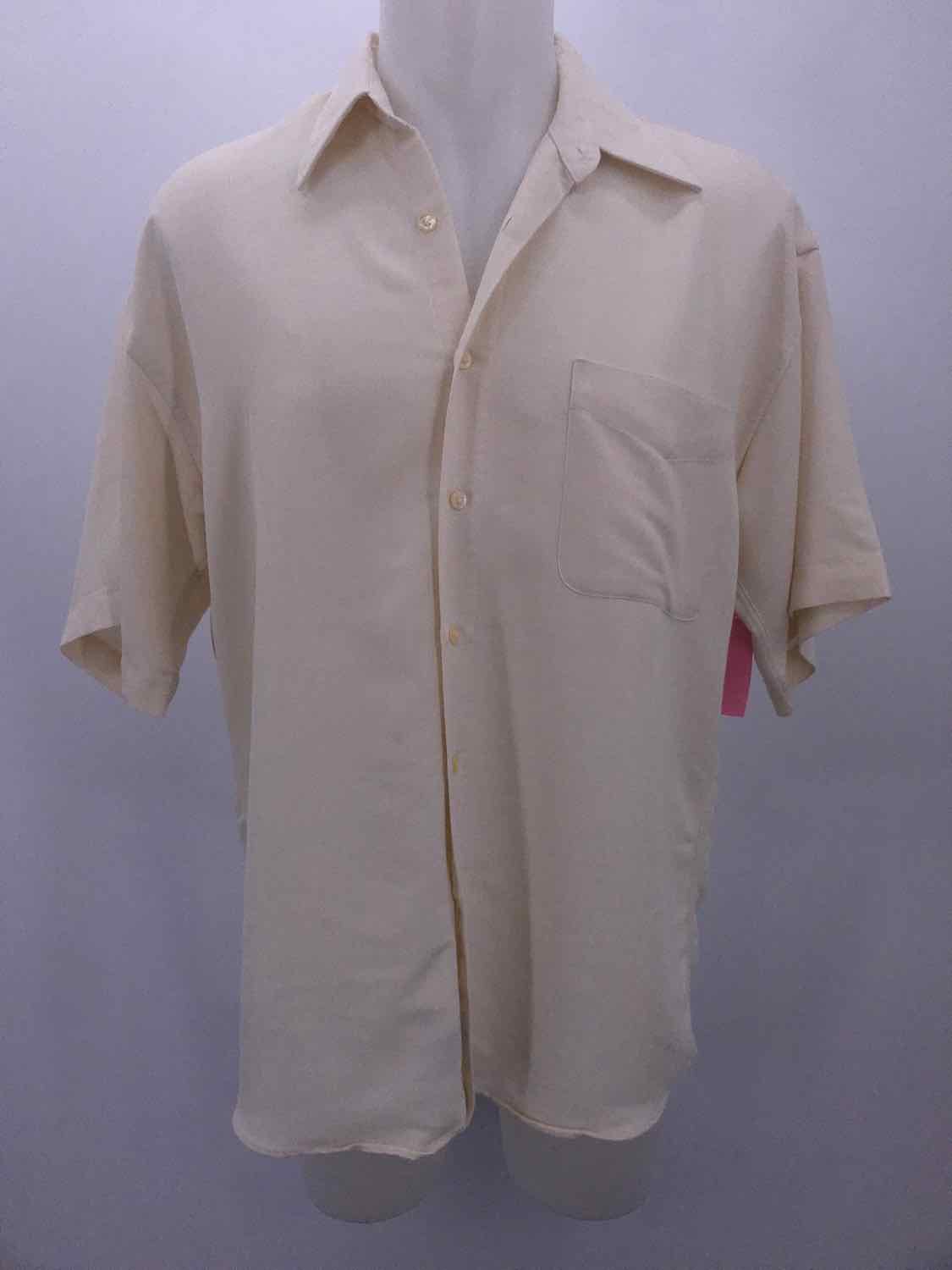 Andrew Fezza Yellow Medium Short Sleeve Men's Button Down