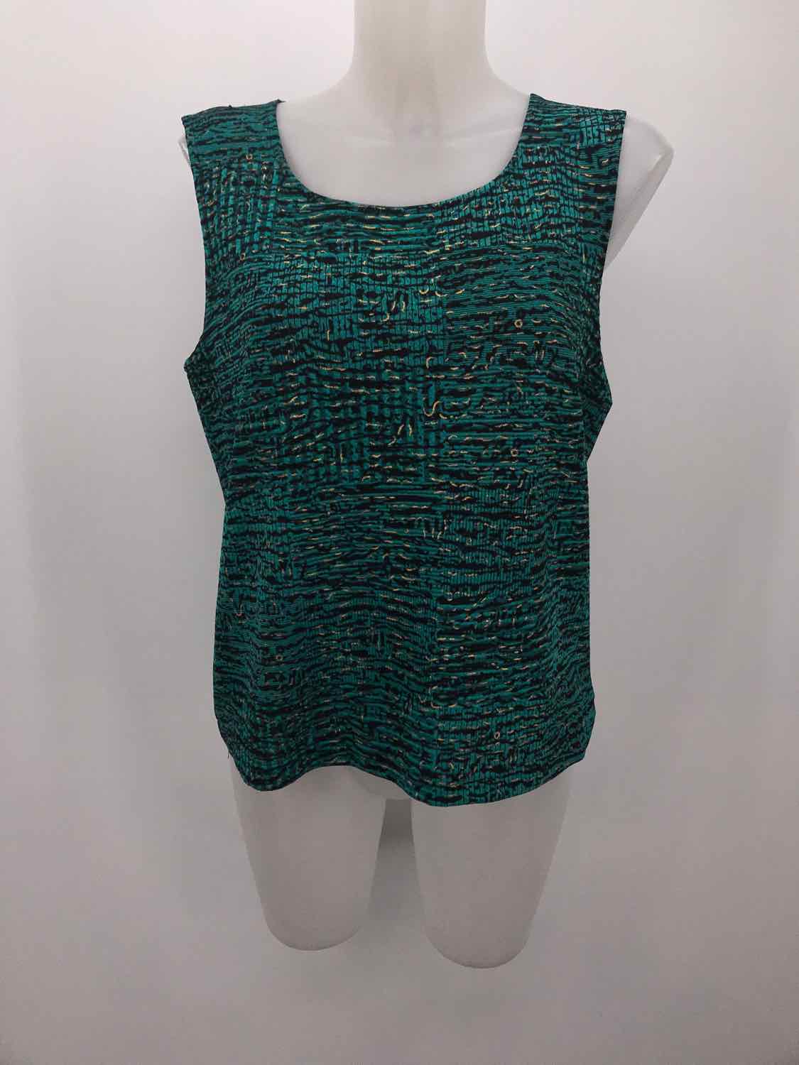 Andria Lieu Blue Size XL Textured Tank Top