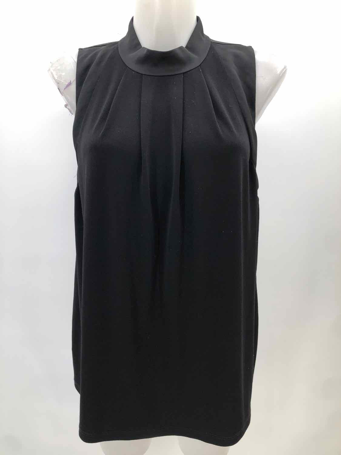 Ann Taylor Black Size Large Pleated Tank Top