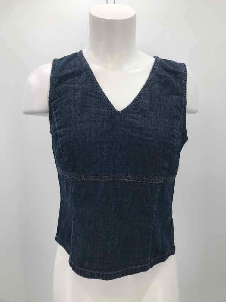 Ann Taylor Blue Size 6 Cotton Denim Sleeveless Top