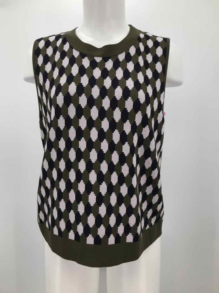 Ann Taylor Green Size Large Printed Knit Tank