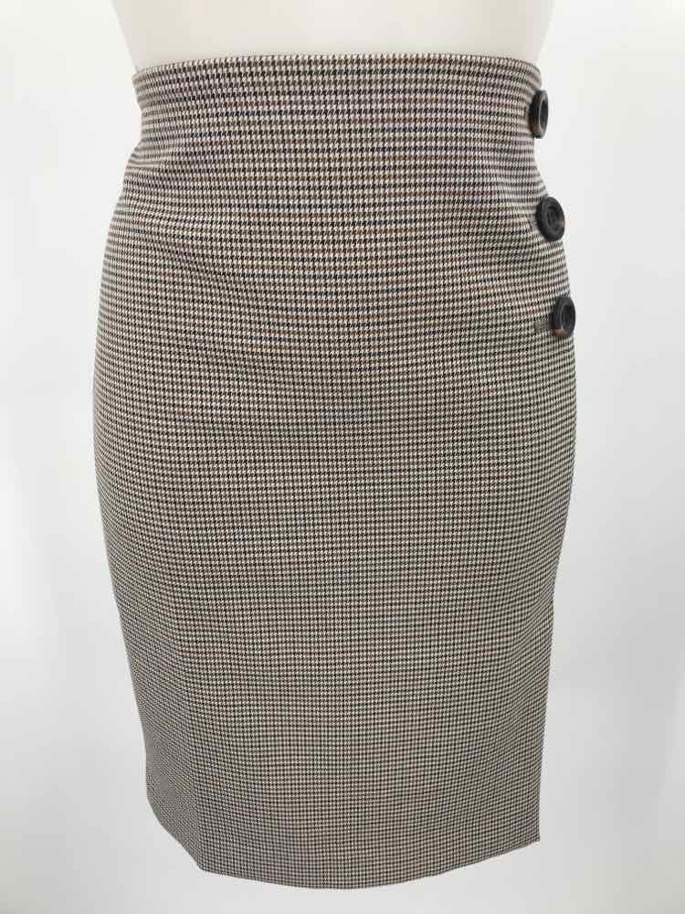 Ann Taylor Grey Size 8P Houndstooth Pencil Skirt