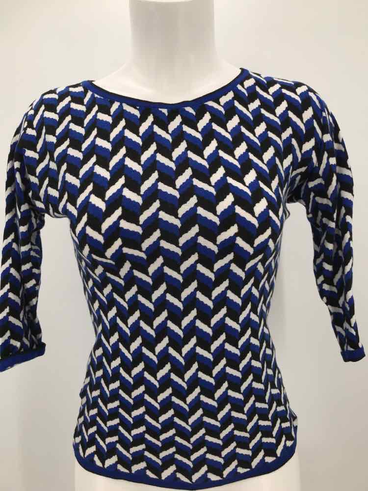 Ann Taylor Navy Size XSP Printed Knit Top