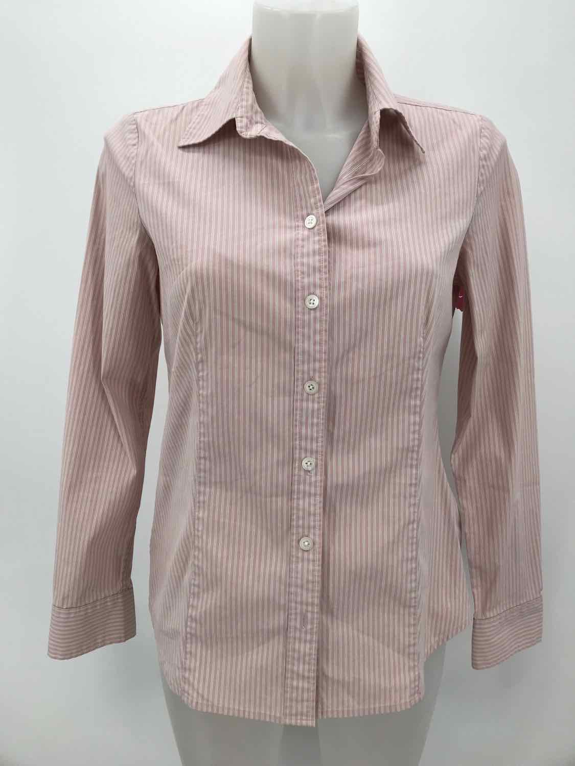 Ann Taylor Pink Size 6 Stripe Button Down