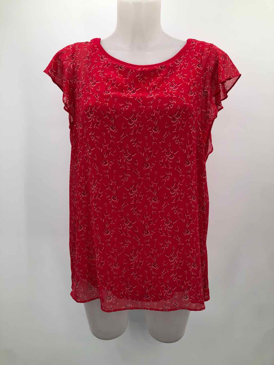 Ann Taylor Red Size Medium Floral T-shirt