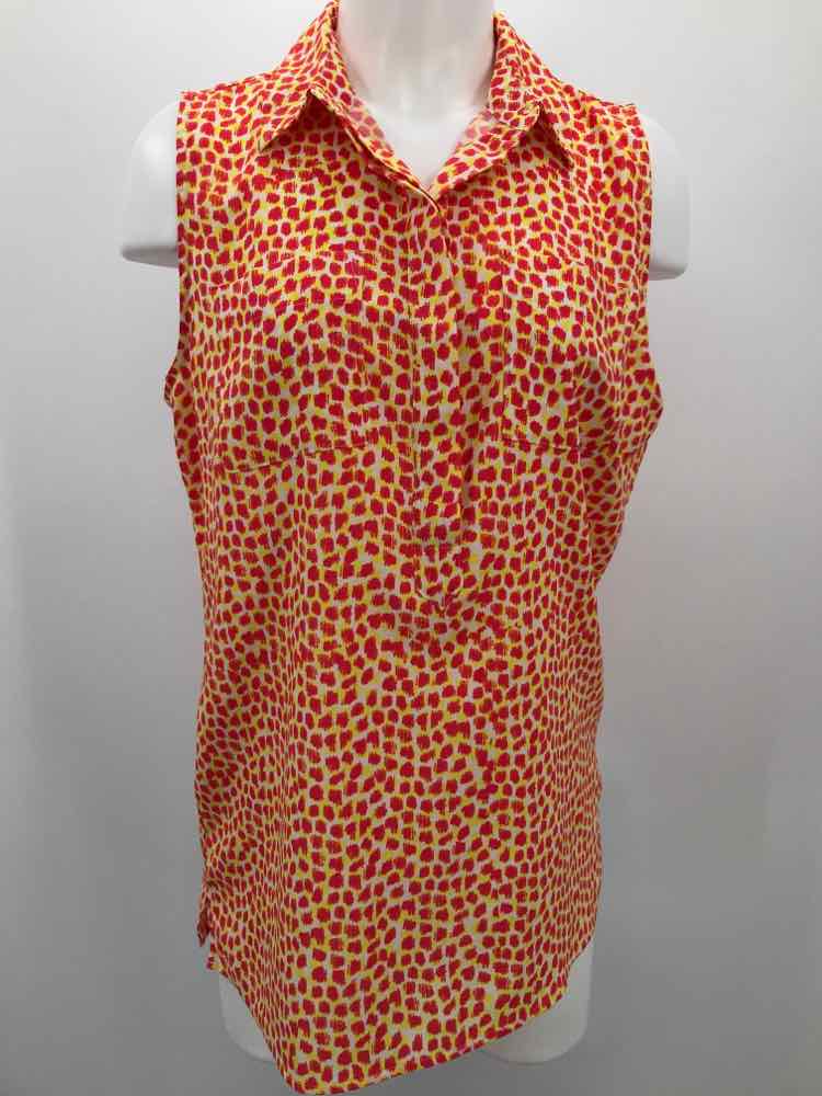 Ann Taylor Red Size Medium Printed Tank Top