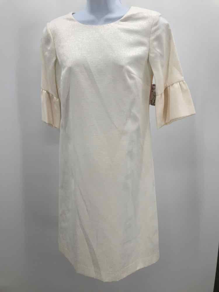 Ann Taylor White Size 2P Bell Sleeve Knee Length Long Sleeve Dress