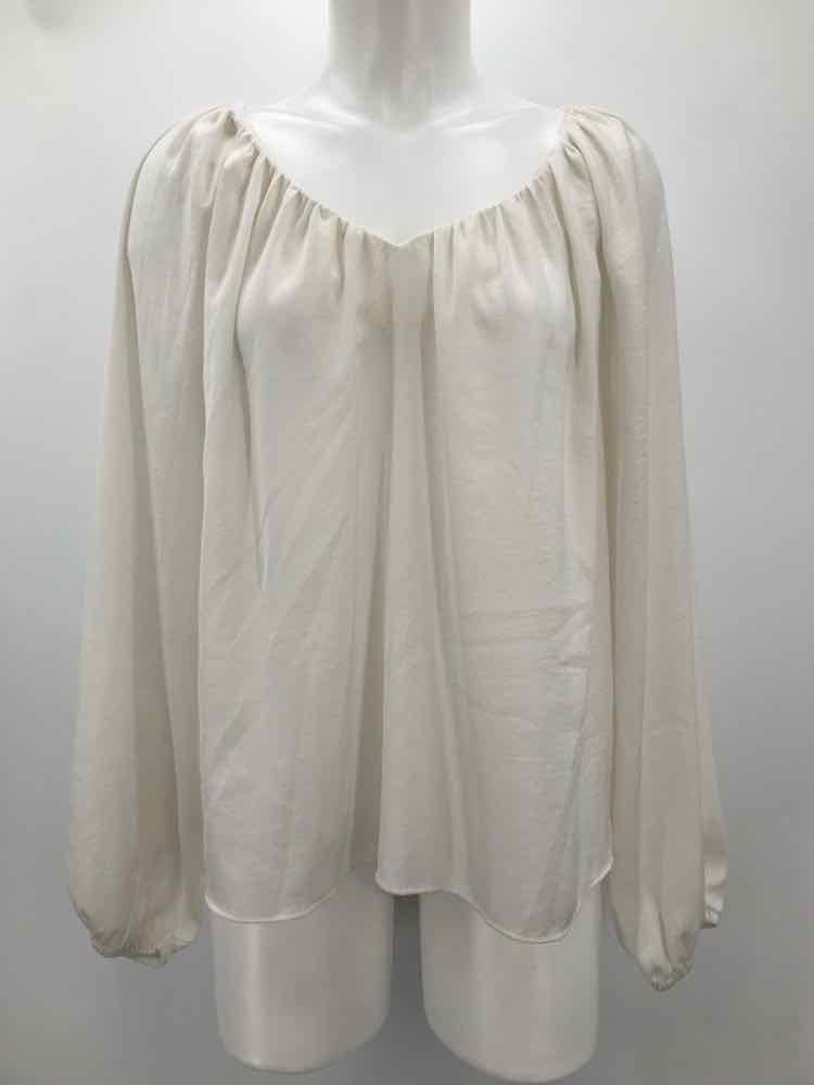 Ann Taylor White Size Medium Long Sleeve Blouse