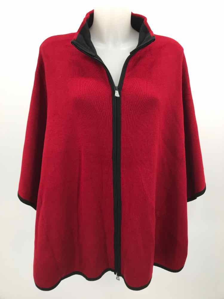 Anne Klein Red Size XL Zip Up Jacket