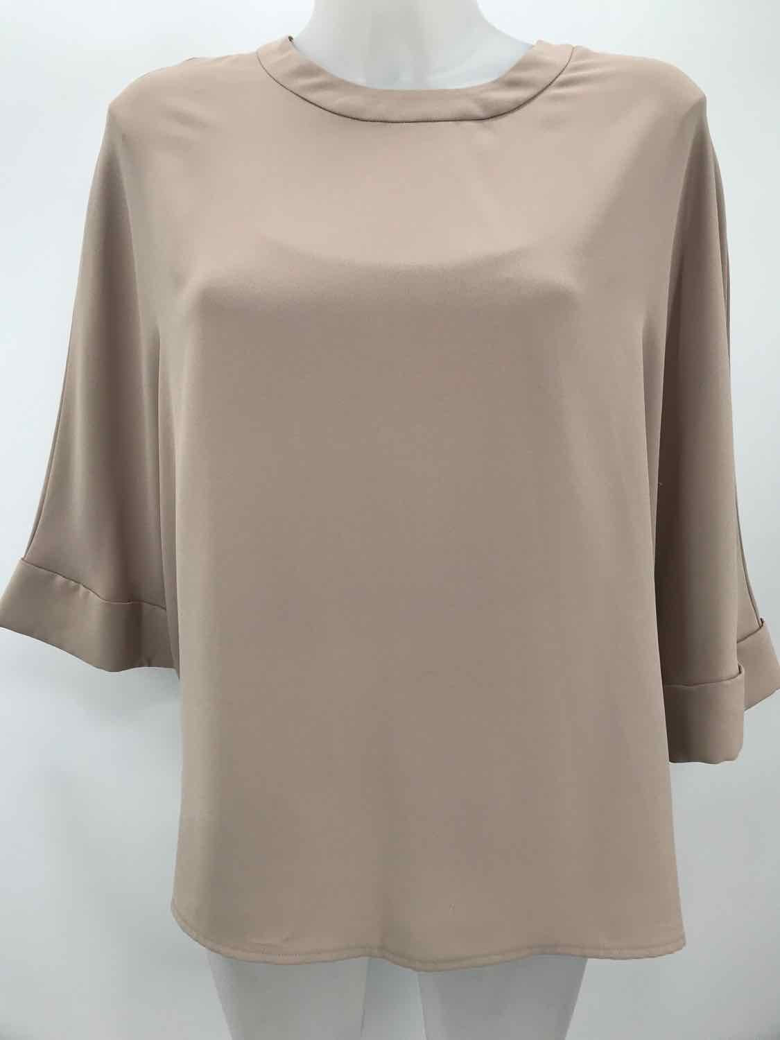 Anne Klein Tan Size 2 Flowy Blouse