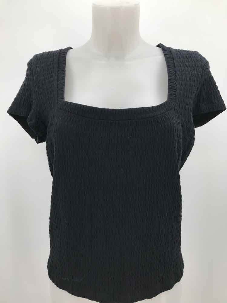 Anthropologie Black Size Large Ruched Knit Top