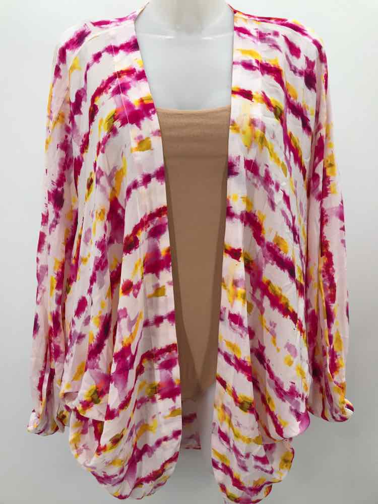 Anthropologie Pink Size One Size Printed Open Shawl