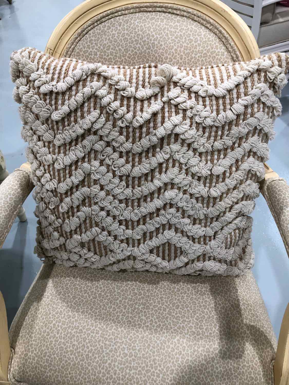 Anthropologie Tan Textured Ronan Fabric Pillow