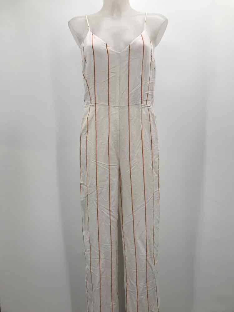 Anthropologie White Size 4 Stripe Sleeveless Jumpsuit