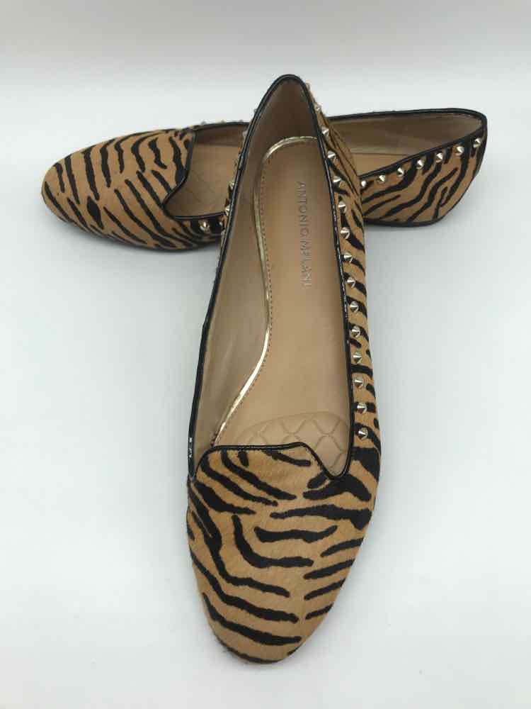 Antonio Melani Brown Size 9 Faux Fur Tiger Stripes Loafer Loafers