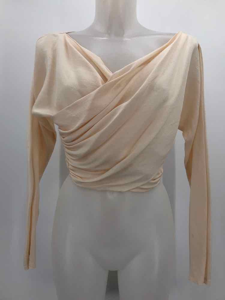 Antony Moorcroft Ivory Size Large Ruched Vintage Long Sleeve Blouse