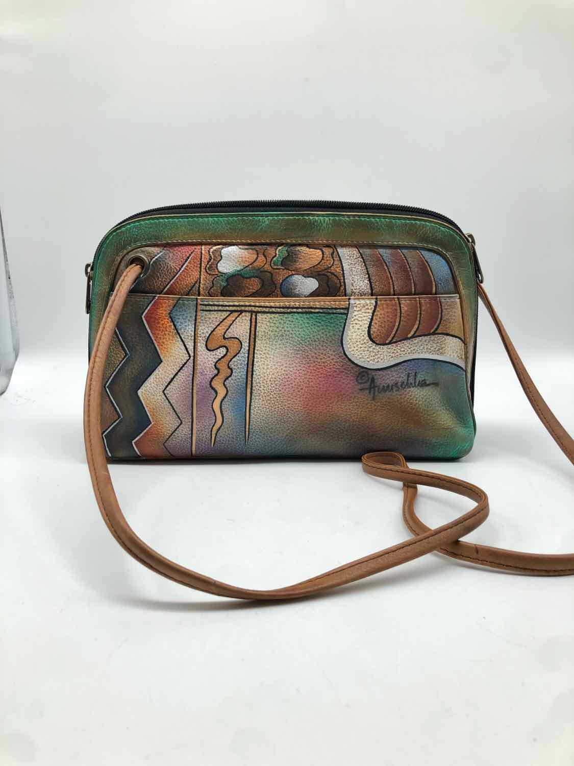 Anuschka Brown Printed Crossbody Crossbody