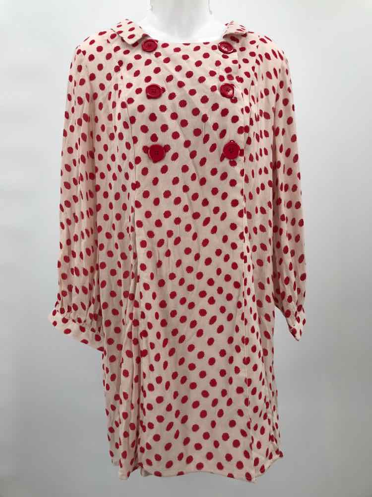 April Cornell Red Size Small Polka Dot Button Shawl