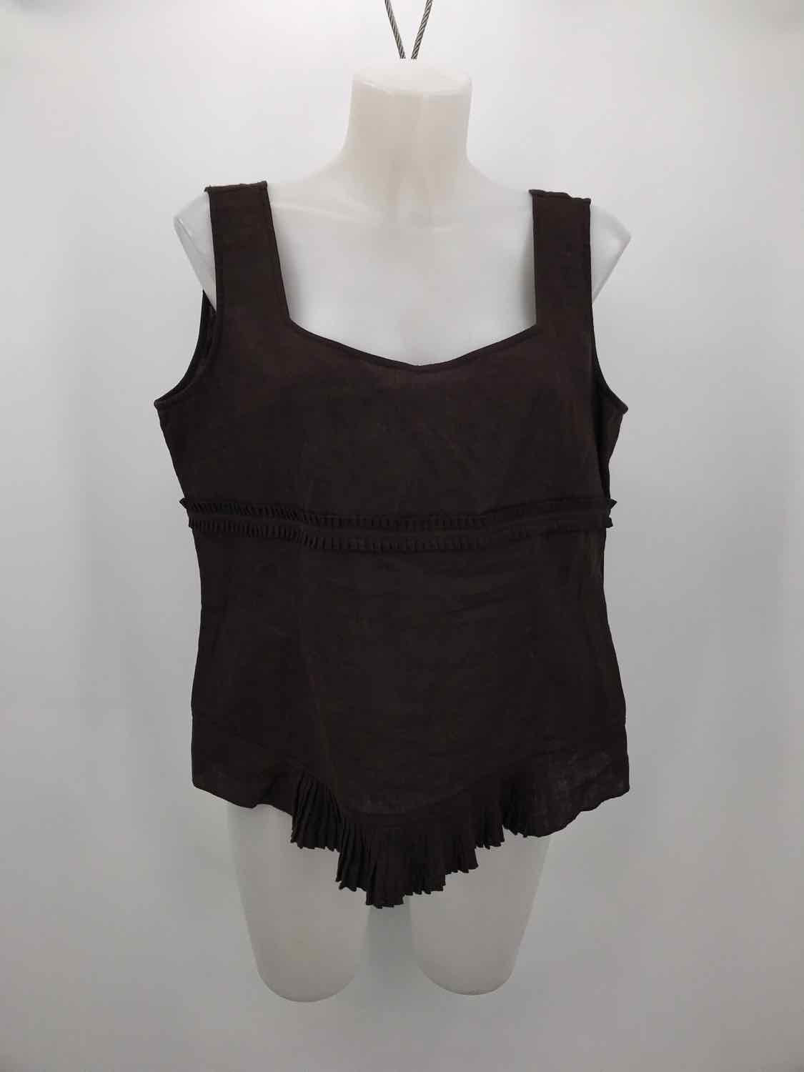 Apriori Brown Size 14 Linen Tank Top