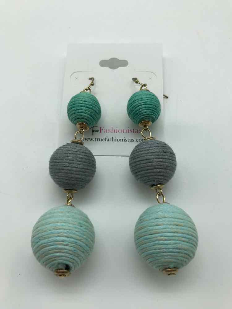 Aqua Ball Drop Earrings