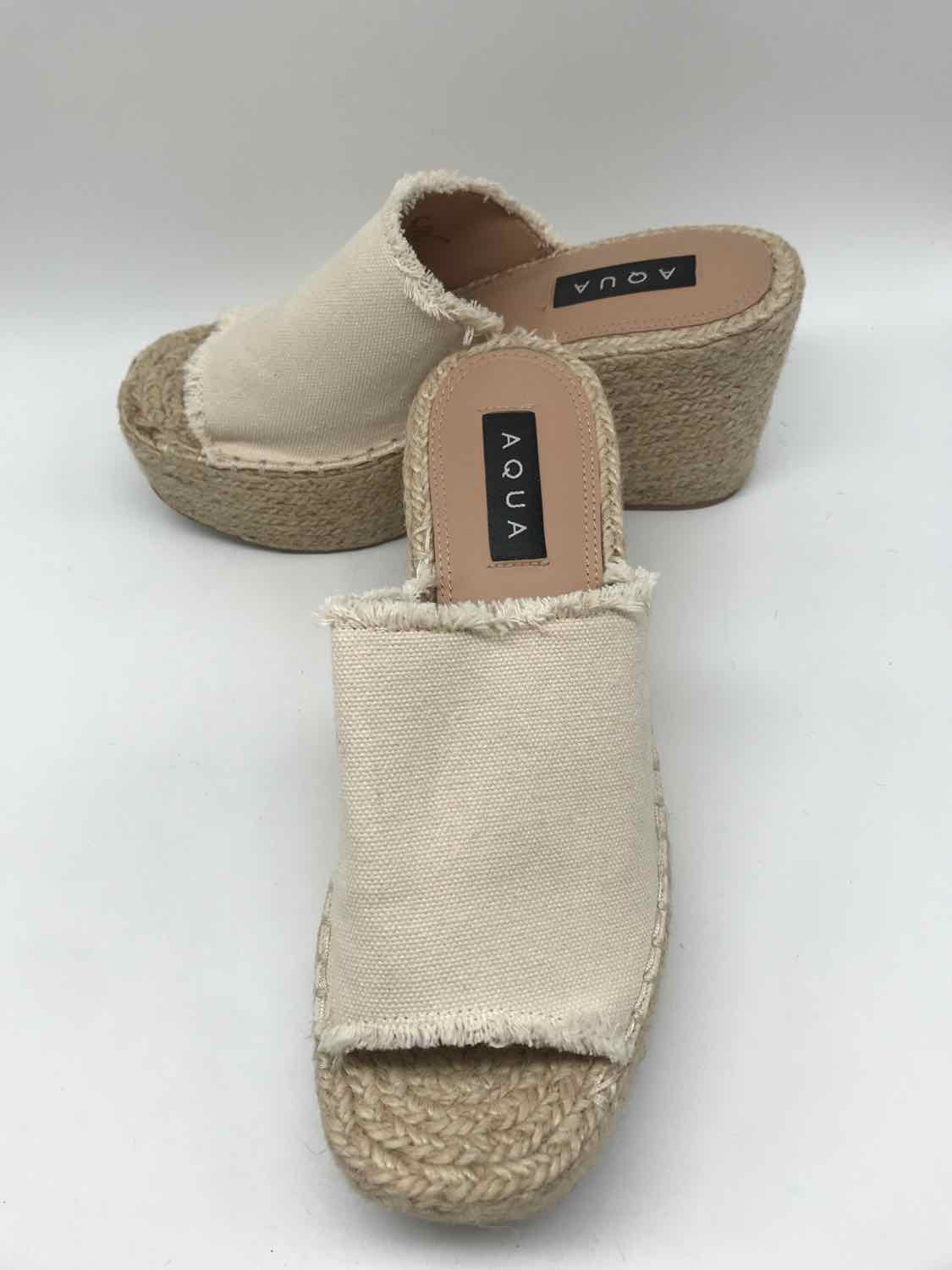 Aqua Ivory Size 8 Espadrille Sandals