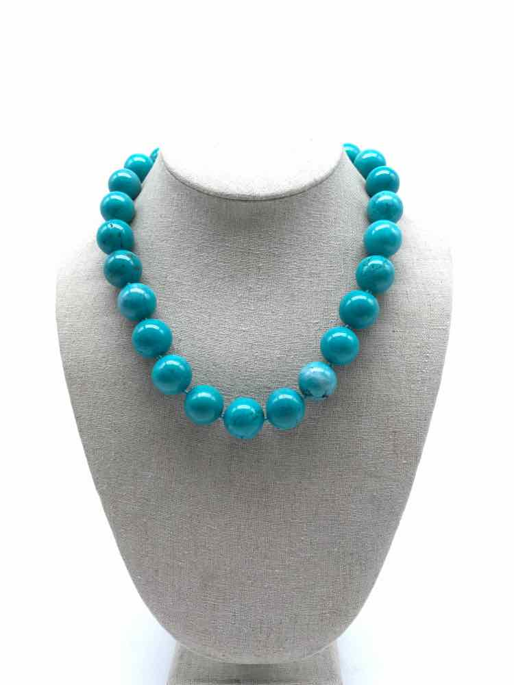 Aqua Stone Chunky Necklace