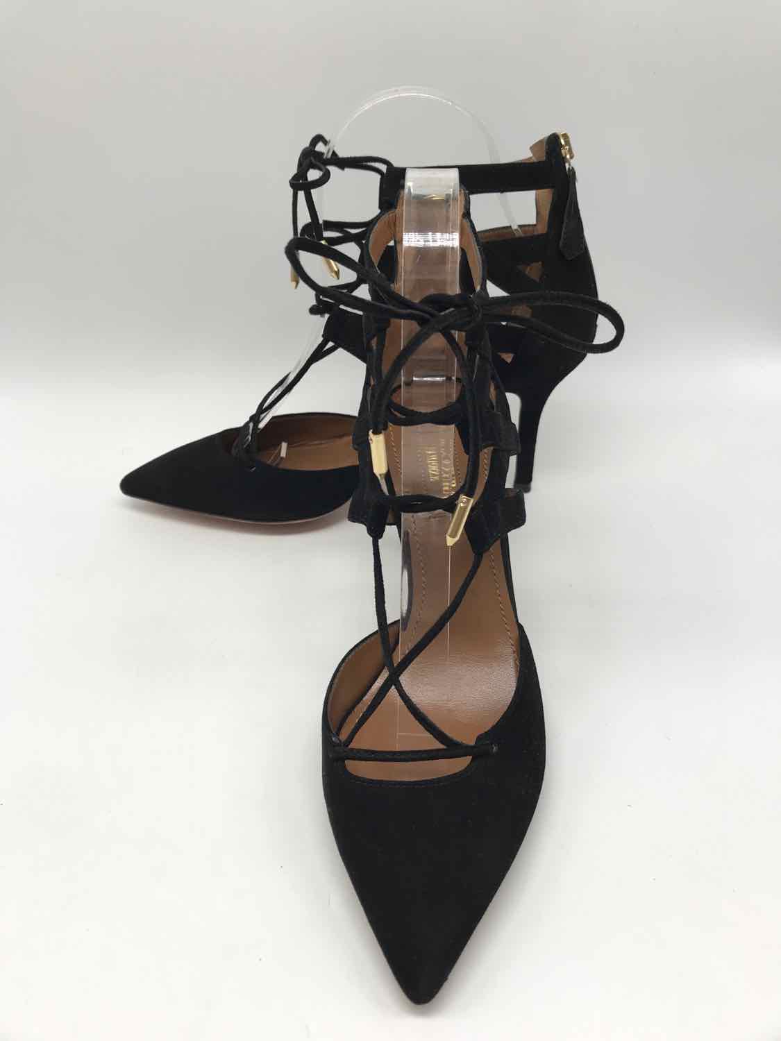 Aquazzura Black Size 6 Strappy Heels