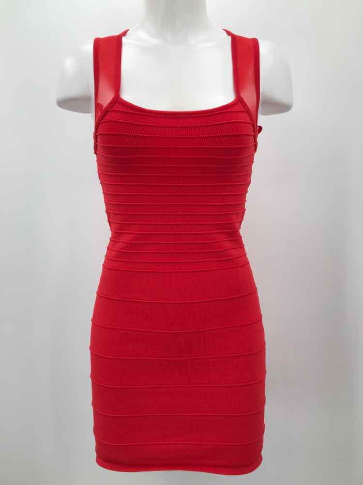 Arden B Red Size Small Textured Short Sleeveless Dress