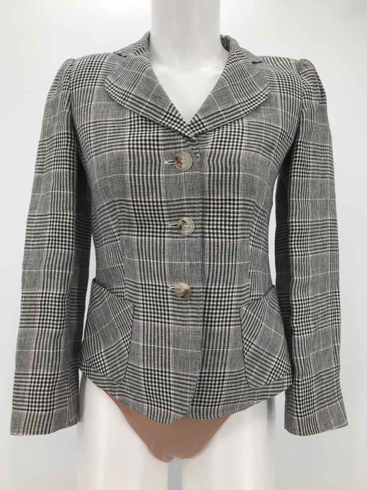 Armani Collezioni Grey Size 4 Plaid Blazer