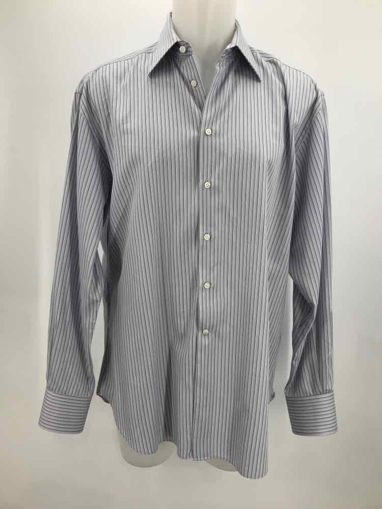 Armani Collezioni Purple Large Stripe Men's Button Down