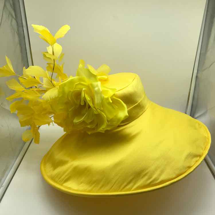 Arturo Rios Yellow Floral Embellished Hats