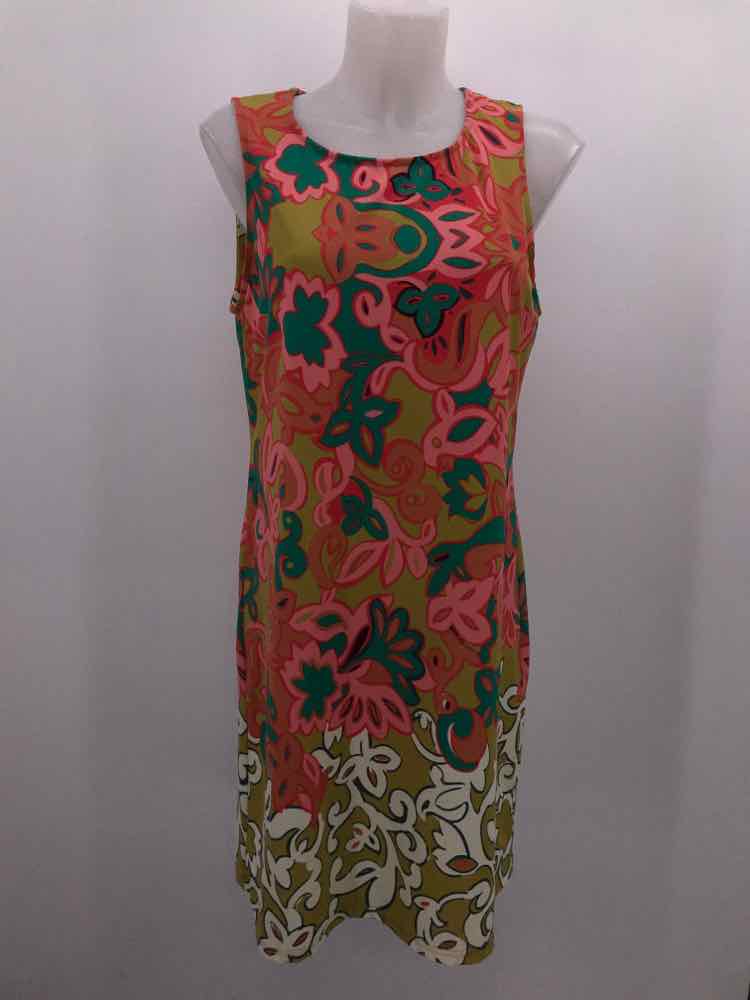 Aryeh Pink Size Large Printed Knee Length Sleeveless Dress