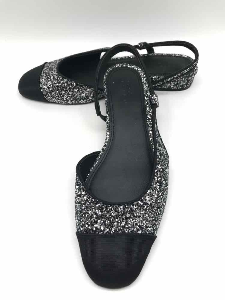 Asos Black Size 6 Glitter Slingback Flats