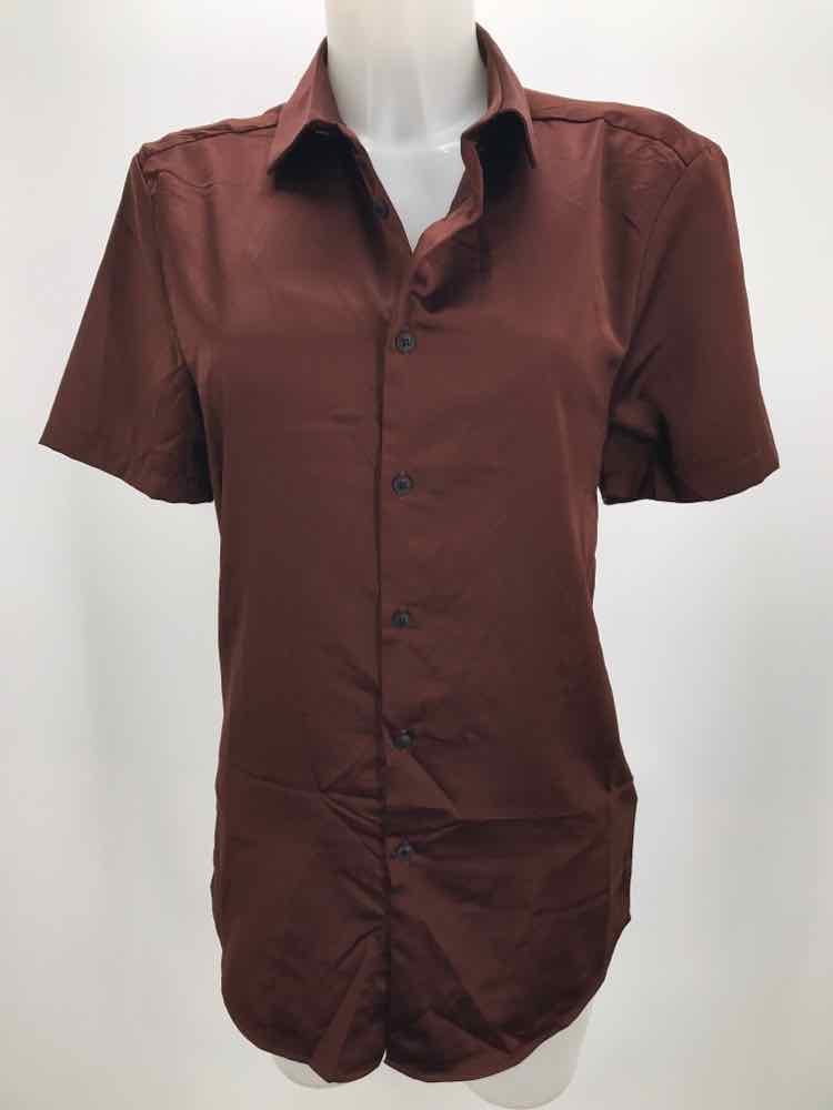 Asos Brown Size Small Short Sleeve Button Down