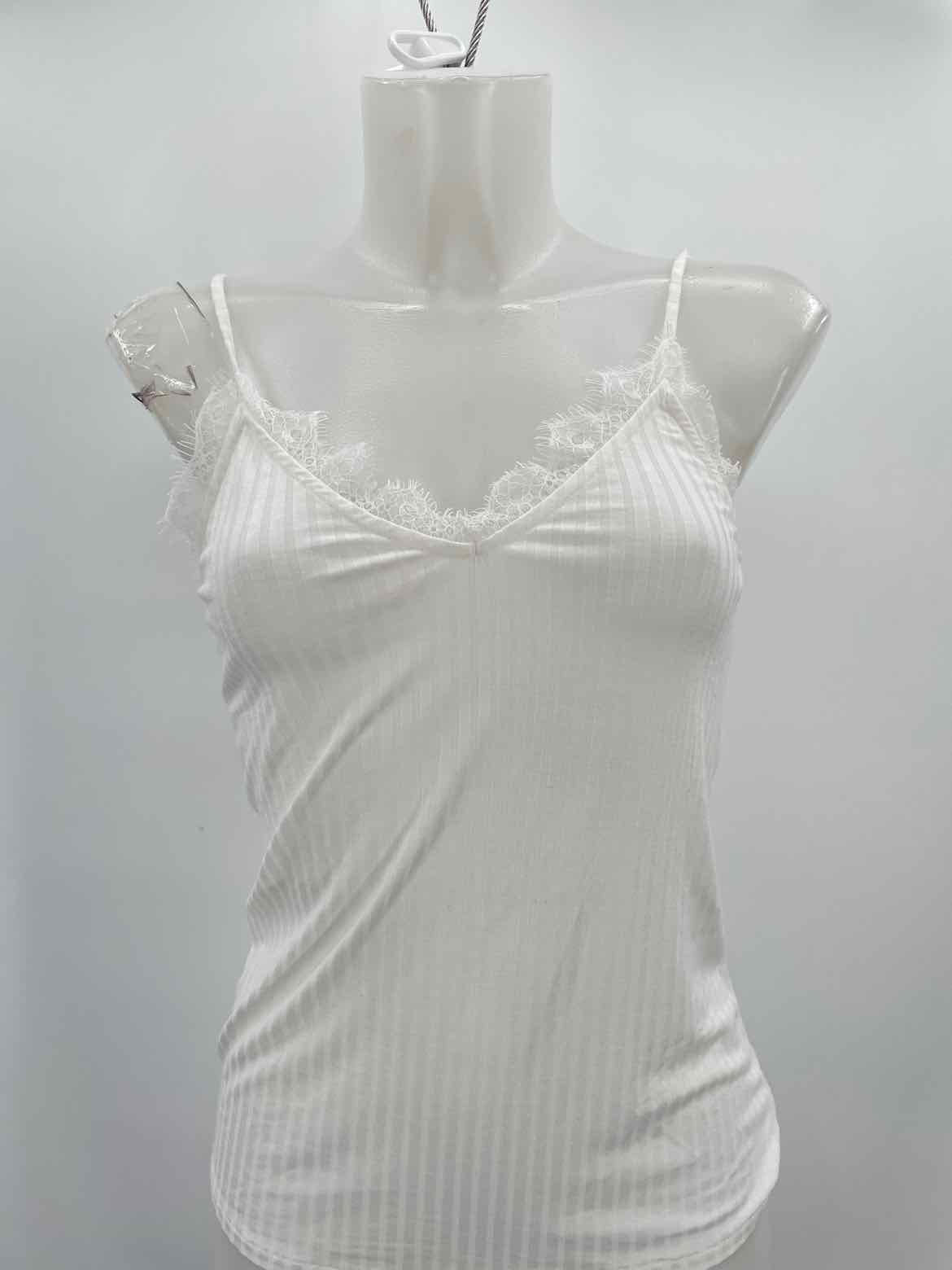 Astars White Size XS Ribbed V Neck Tank Top