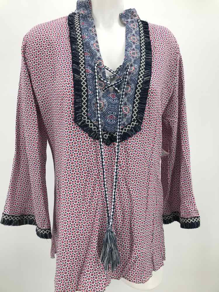 Atina Cristina Navy Size Medium Geo Design Tunic