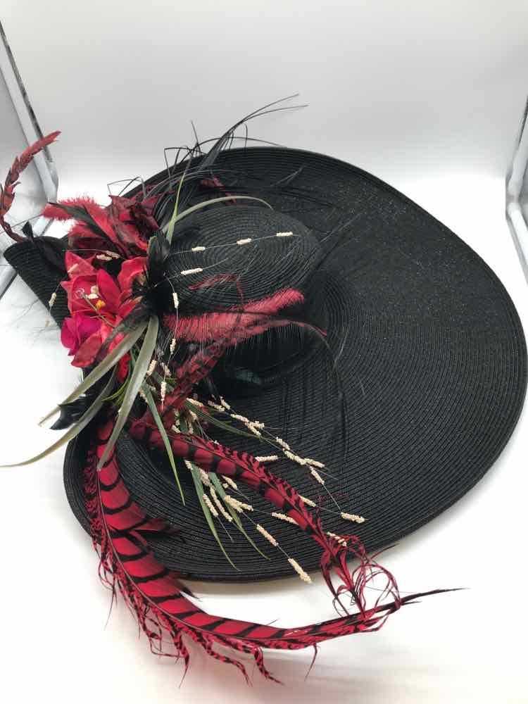 Attitudes By Angie Black Embellished Hats