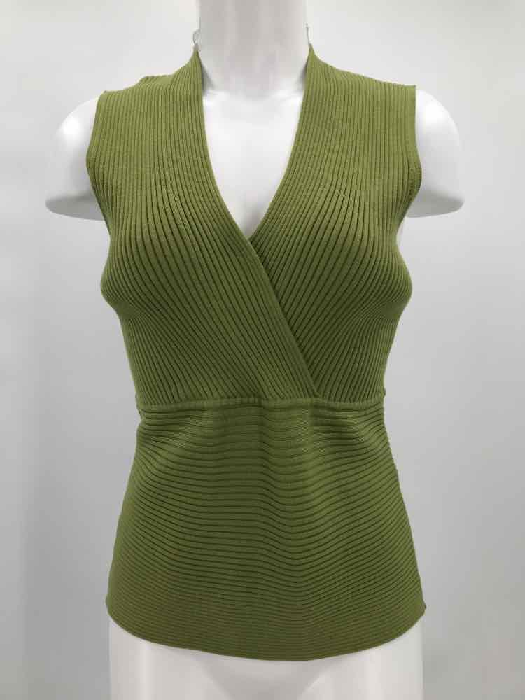 August Silk Green Size XL Ribbed Knit Tank