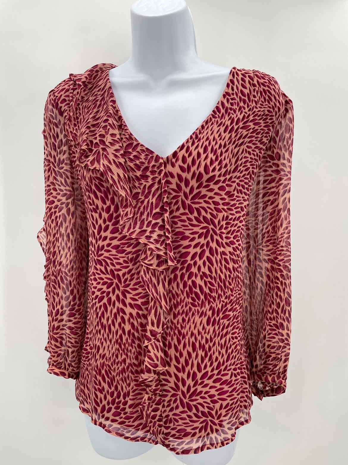 Ba&sh Red Size Small Printed Long Sleeve Blouse