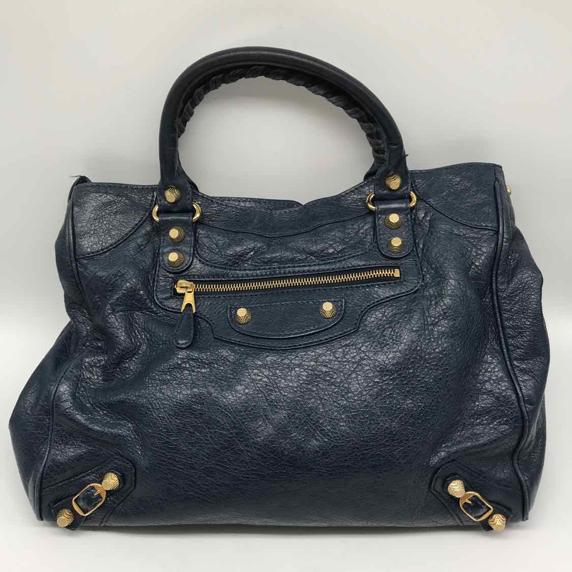 Balenciaga Navy Shoulder Bag Leather Shoulder Bag