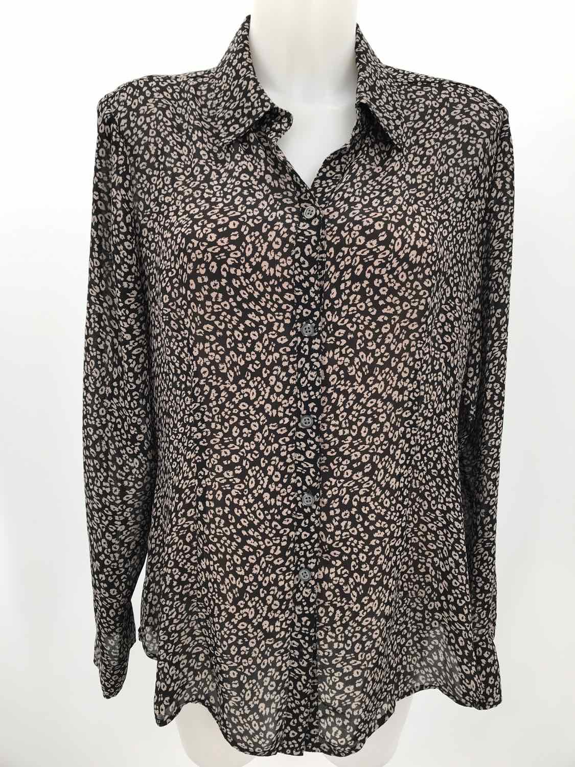 Banana Republic Black Size 14 Printed Button Down