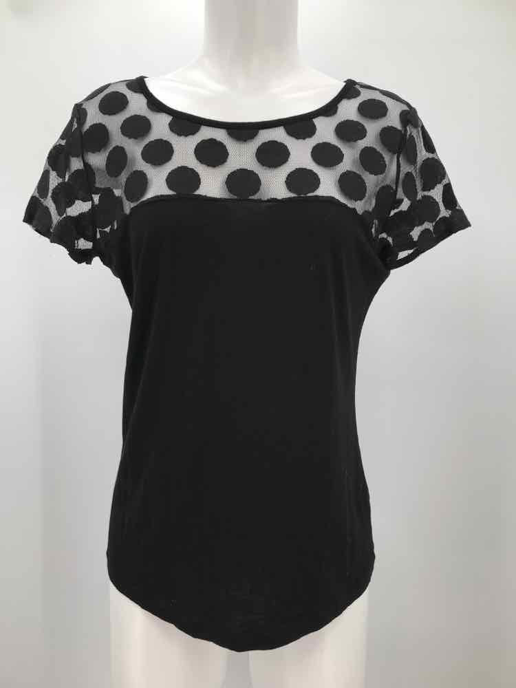 Banana Republic Black Size Medium Polka Dot T-shirt