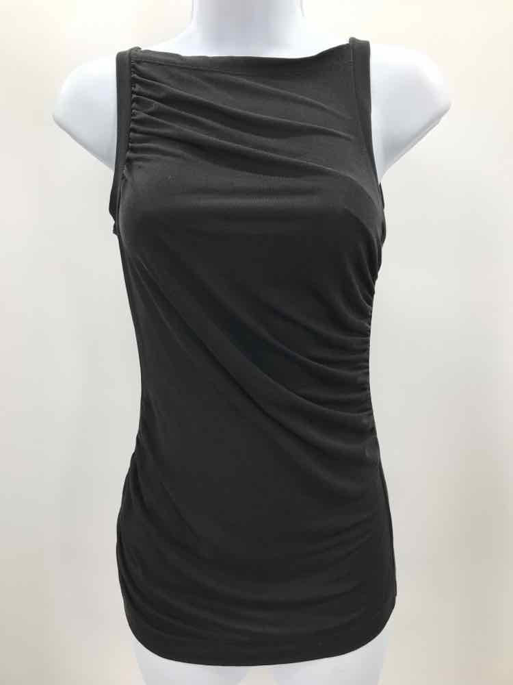 Banana Republic Black Size Small Silk Ruched Tank Top