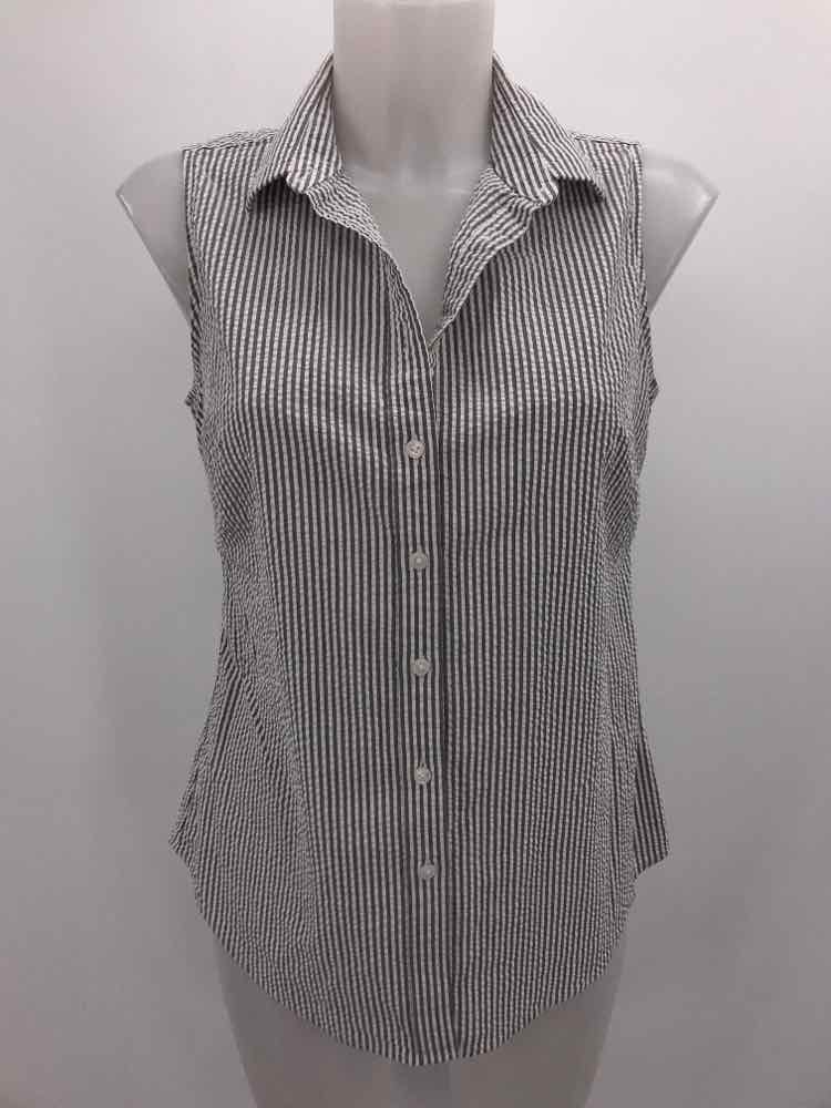 Banana Republic Grey Size 4P Stripe Button Down Tank Top