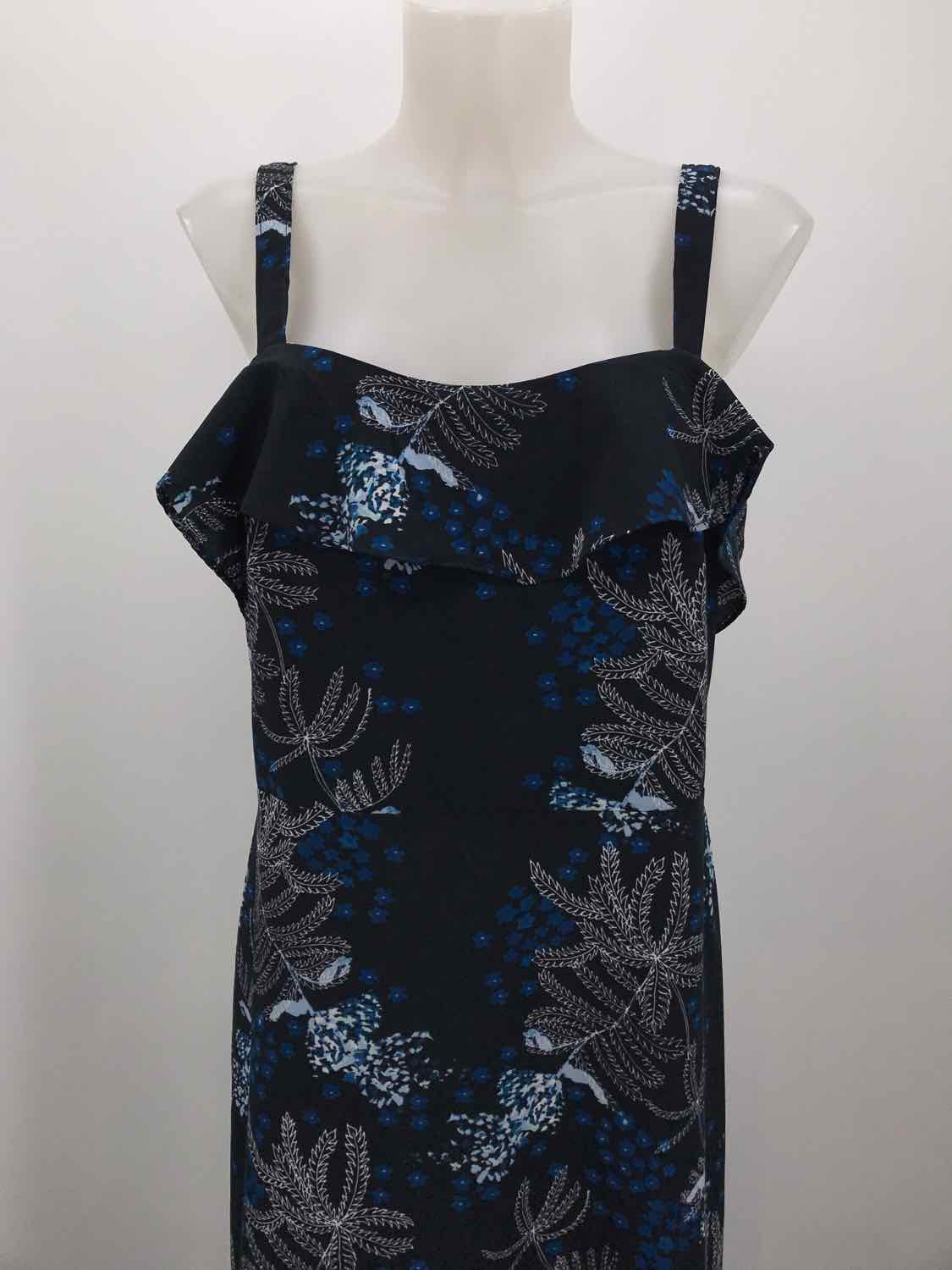 Banana Republic Navy Size 8 Polyester Floral Sleeveless Hi-Low Floral Dress